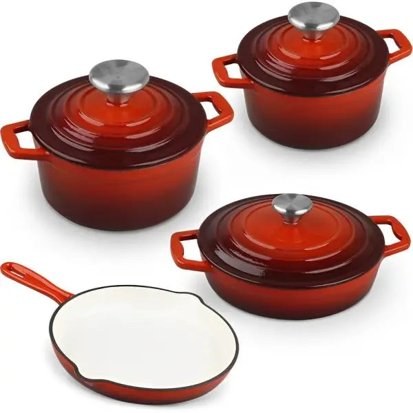 Juego de Ollas Set Hierro Bordeaux